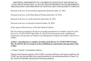 Decree No. 34/2015/ND-CP amendments Decree No. 53/2013/ND-CP
