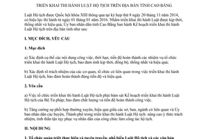 Kế hoạch 630/KH-UBND triển khai thi hành Luật Hộ tịch Cao Bằng 2015