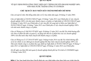 Quyết định 1400/QĐ-UBND thực hiện chuyển doanh nghiệp 100% vốn nhà nước Hồ Chí Minh 2015