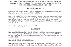Quyết định 110/QĐ-BNV 2015 sơ kết công tác cải cách hành chính 2011 2015 phương hướng 2016 2020