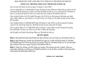 Quyết định 194/QĐ-TCTHADS 2015 Quy chế làm việc của Tổng cục Thi hành án dân sự