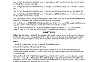 Quyết định 08/2015/QĐ-UBND bồi thường hỗ trợ tái định cư khi Nhà nước thu hồi đất Bình Thuận