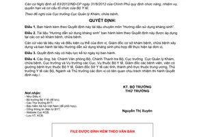 Quyết định 708/QĐ-BYT 2015 tài liệu chuyên môn hướng dẫn sử dụng kháng sinh