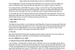 Kế hoạch 25/KH-UBND 2015 thực hiện Hiệp định hợp tác lao động giữa Việt Nam và Lào tỉnh Yên Bái