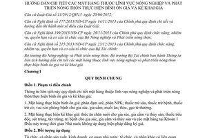 Thông tư liên tịch 10/2015/TTLT-BNNPTNT-BTC mặt hàng nông nghiệp thực hiện bình ổn kê khai giá