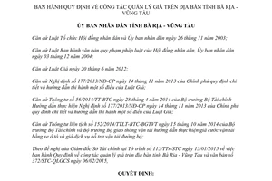 Quyết định 12/2015/QĐ-UBND công tác quản lý giá Bà Rịa Vũng Tàu