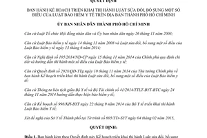 Quyết định 896/QĐ-UBND 2015 thi hành Luật Bảo hiểm y tế Hồ Chí Minh