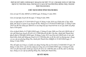 Quyết định 717/QĐ-UBND điều chỉnh quy hoạch Khu dân cư đô thị dịch vụ thương mại Thanh Hóa 2015