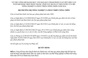 Quyết định 684/QĐ-BNN-PC 2015 Văn bản hết hiệu lực của Bộ Nông nghiệp Phát triển nông thôn 2014