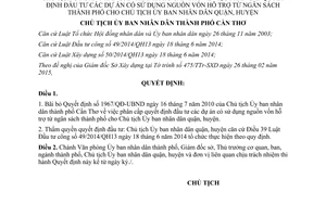 Quyết định 672/QĐ-UBND 2015 bãi bỏ Quyết định 967/QĐ-UBND Cần Thơ