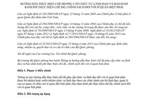 Thông tư 09/2015/TT-BQP chế độ phụ cấp chức vụ lãnh đạo chính sách đối với sĩ quan biệt phái