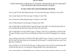 Quyết định 932/QĐ-UBND 2015 quản lý sử dụng thanh toán quyết toán Quỹ bảo trì đường bộ Hồ Chí Minh
