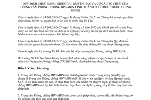 Thông tư 02/2015/TT-BYT chức năng quyền hạn cơ cấu tổ chức Trung tâm phòng chống HIV/AIDS