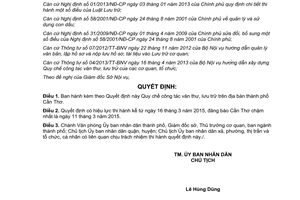 Quyết định số 11/2015/QĐ-UBND công tác văn thư lưu trữ Cần Thơ