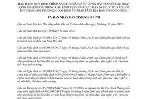 Quyết định 04/2015/QĐ-UBND ưu đãi về sử dụng đất các hoạt động xã hội hóa Ninh Bình