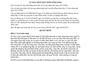 Quyết định 06/2015/QĐ-UBND chức năng nhiệm vụ quyền hạn cơ cấu tổ chức Sở Nội vụ tỉnh Vĩnh Long