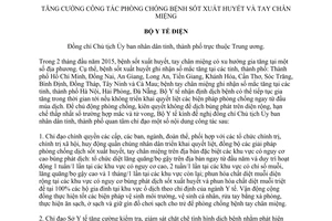 Công điện 1403/CĐ-BYT triển khai công tác phòng chống sốt xuất huyết tay chân miệng trước mùa dịch 2015