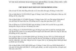Quyết định 1344/QĐ-UBND Kế hoạch đào tạo bồi dưỡng cán bộ công viên chức Đà Nẵng 2015