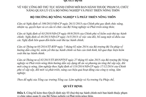 Quyết định 785/QĐ-BNN-TCLN 2015 công bố thủ tục hành chính mới ban hành