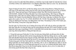 Thông báo 169/TB-BGTVT tăng cường công tác kiểm soát tải trọng phương tiện 2015