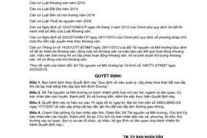 Quyết định 06/2015/QĐ-UBND quản lý cấp phép khai thác đất san lấp cải tạo mặt bằng Bình Dương