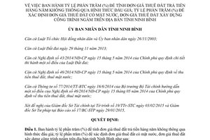 Quyết định 05/2015/QĐ-UBND đơn giá thuê đất trả tiền hàng năm đơn giá thuê đất có mặt nước Ninh Bình
