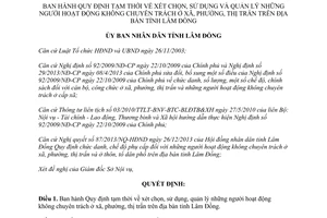 Quyết định 607/QĐ-UBND 2015 xét chọn sử dụng quản lý người hoạt động không chuyên trách Lâm Đồng