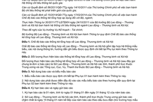 Thông tư 11/2015/TT-BLĐTBXH Chế độ báo cáo thống kê tổng hợp về Lao động Thương binh Xã hội
