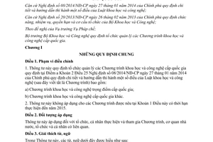 Thông tư 05/2015/TT-BKHCN tổ chức quản lý Chương trình khoa học công nghệ cấp quốc gia