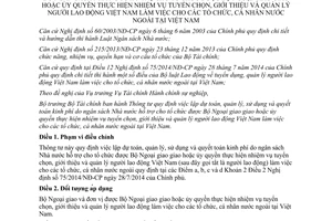 Thông tư 31/2015/TT-BTC sử dụng quyết toán kinh phí hỗ trợ cho tổ chức quản lý người lao động Việt Nam