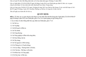 Quyết định 388/QĐ-UBND 2015 tổ chức các cơ quan chuyên môn thuộc Ủy ban nhân dân tỉnh Hà Giang