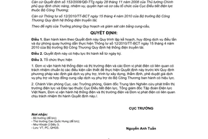 Quyết định 12/QĐ-ĐTĐL 2015 huy động dịch vụ điều tần dự phòng quay