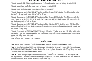 Quyết định 28/2015/QĐ-UBND thu phí qua phà Đồng Tháp