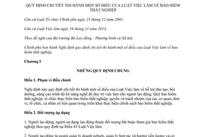 Nghị định 28/2015/NĐ-CP hướng dẫn Luật Việc làm và bảo hiểm thất nghiệp