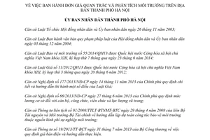 Quyết định 04/2015/QĐ-UBND Đơn giá quan trắc phân tích môi trường Hà Nội