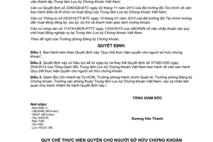 Quyết định 23/QĐ-VSD 2015 quy chế thực hiện quyền cho người sở hữu chứng khoán