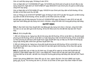 Quyết định 829/2015/QĐ-UBND Bảng giá xây dựng mới nhà ở công trình kiến trúc Thanh Hóa