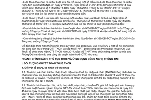 Công văn 7850/CT-TNCN 2015 quyết toán thuế Thu nhập cá nhân 2014 cấp mã số thuế Hà Nội