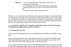 Công văn 1101/BKHĐT-TH 2015 chủ trương quyết định đầu tư chương trình dự án đầu tư công