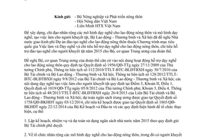 Công văn 329/TCDN-DNTX 2015 dạy nghề cho lao động nông thôn người khuyết tật