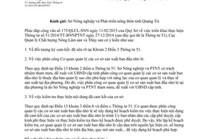 Công văn 565/QLCL-CL2 2015 hướng dẫn thực hiện Thông tư 51/2014/TT-BNNPTNT
