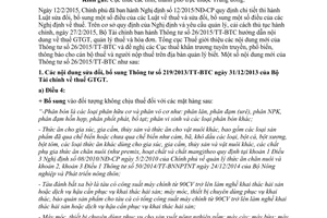 Công văn 767/TCT-CS 2015 giới thiệu nội dung mới của Thông tư 26/2015/TT-BTC