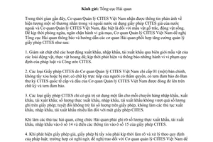 Công văn 41/CTVN-THGP 2015 quản lý giấy phép CITES