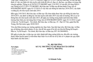 Công văn 1085/BGDĐT-KHTC nhắc lần 1 đăng ký chỉ tiêu tuyển sinh trung cấp chuyên nghiệp 2015