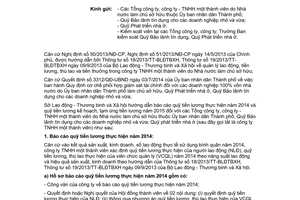 Công văn 4152/SLĐTBXH-LĐ 2015 quỹ tiền lương 2014 kế hoạch tạm ứng tiền lương 2015