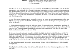 Công văn 225/KCB-NV 2015 điều trị sốt xuất huyết Dengue