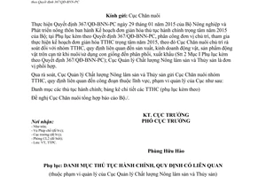 Công văn 699/QLCL-TTPC 2015 rà soát thống kê thủ tục hành chính theo Quyết định 367/QĐ-BNN-PC