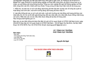 Công văn 289/TCLN-CTVN 2015 quản lý hoạt động nuôi động vật hoang dã