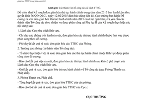 Công văn 728/QLCL-TTPC 2015 đơn giản hóa thủ tục hành chính