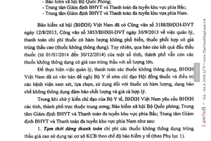 Công văn 894/BHXH-DVT 2015 thanh toán chi phí thuốc bảo hiểm y tế